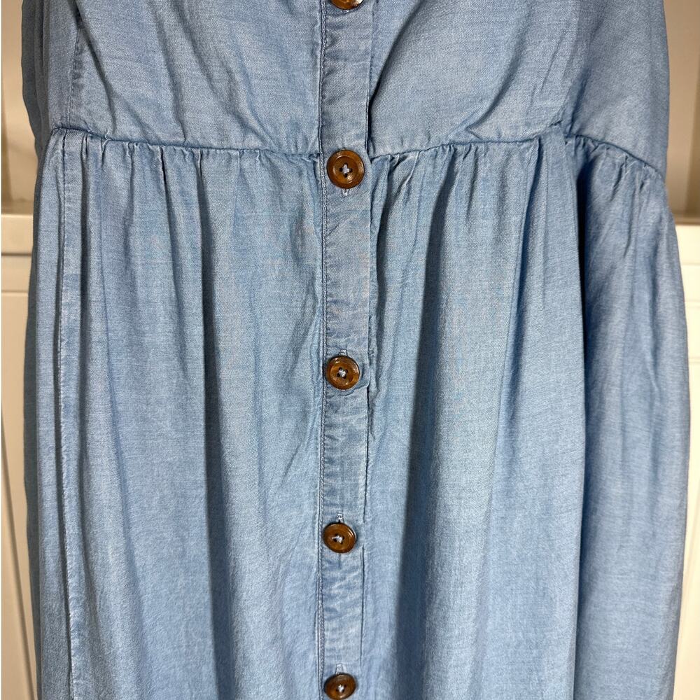Torrid Tea Length Chambray Button Front Midi Dress Blue Sleeveless Sz 4X Casual - Picture 5 of 16